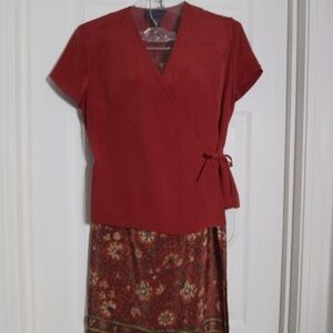SILK skirt set Charter Club 6P
